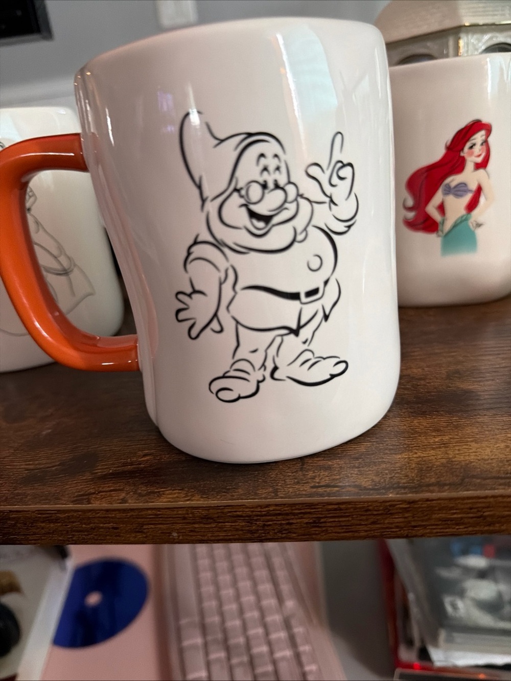 Rae Dunn Doc Disney Mug with Orange Handle